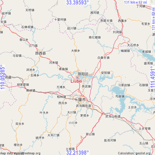 Liubei on map