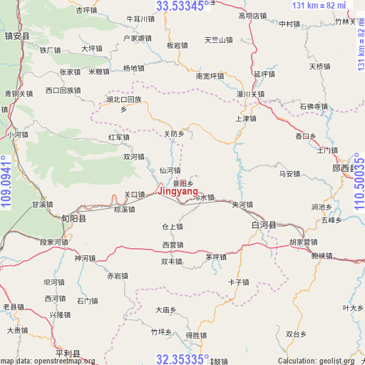 Jingyang on map