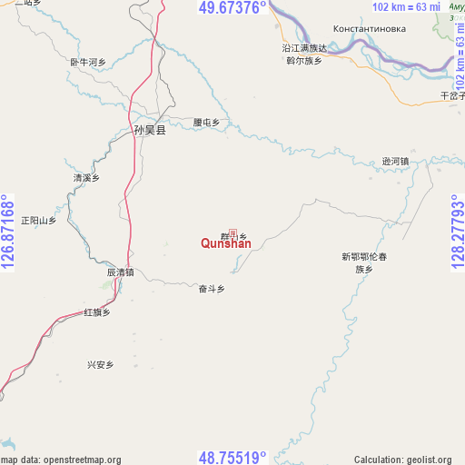 Qunshan on map