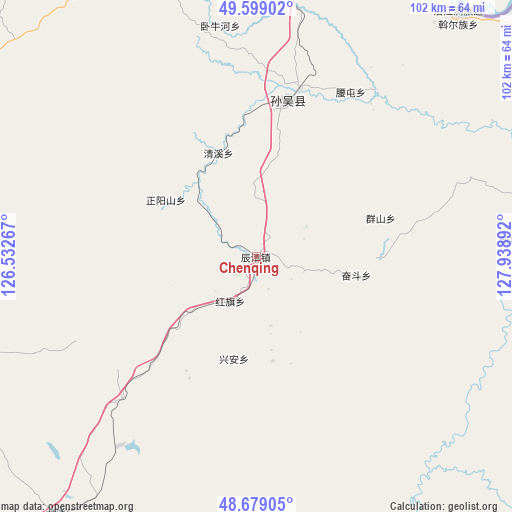 Chenqing on map