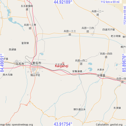 Kaiganqi on map