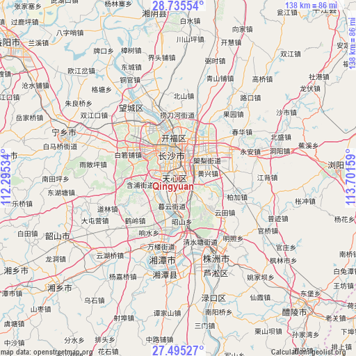 Qingyuan on map