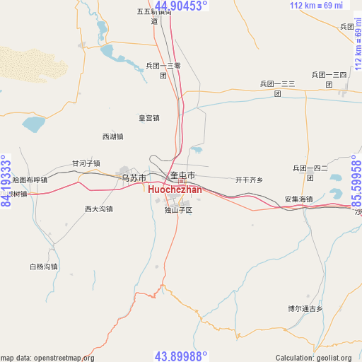 Huochezhan on map