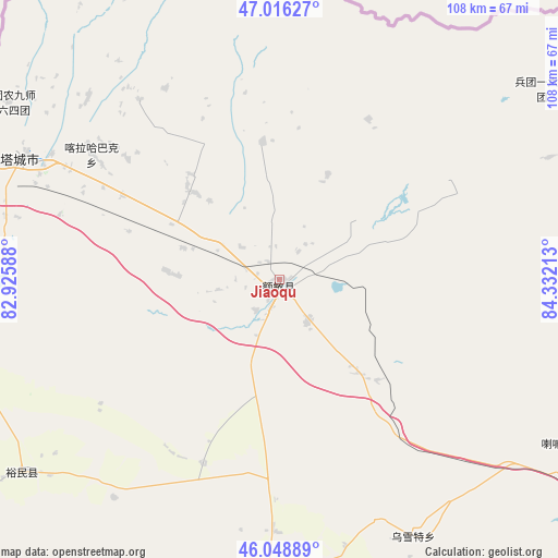 Jiaoqu on map