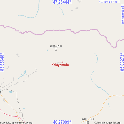 Kalayemule on map