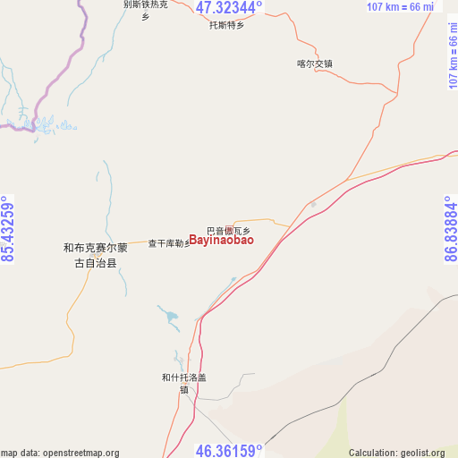 Bayinaobao on map