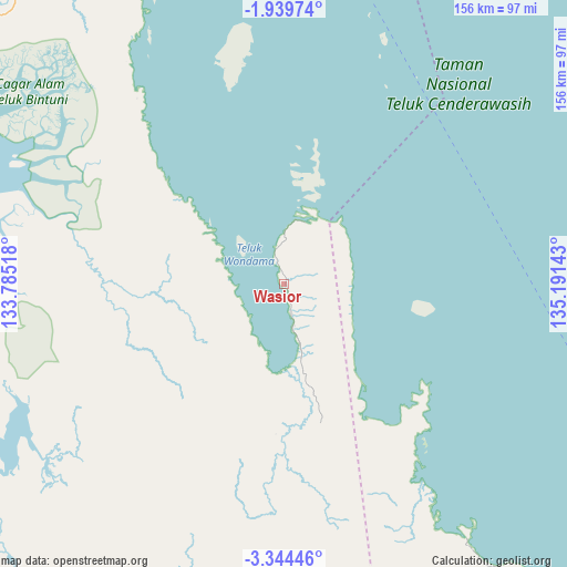 Wasior on map