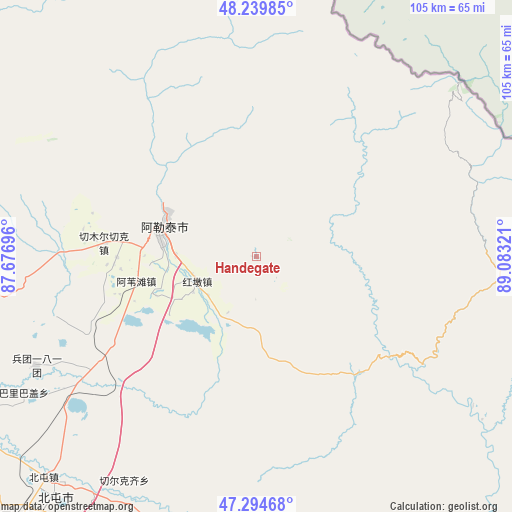 Handegate on map