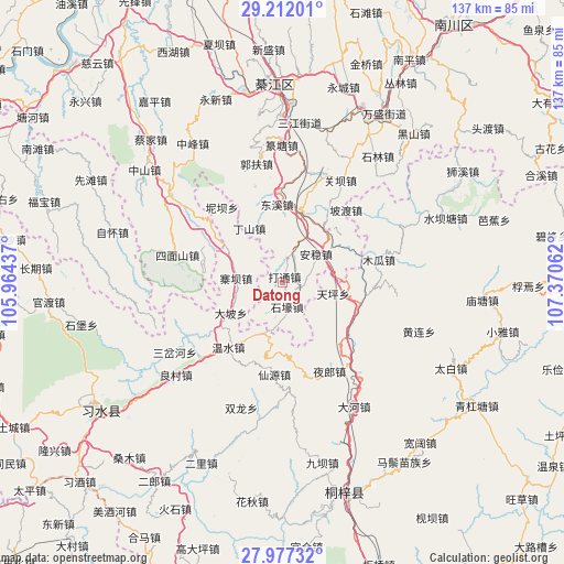 Datong on map