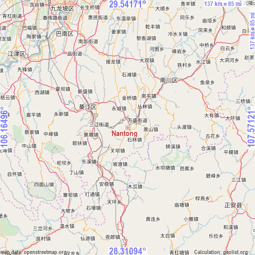 Nantong on map