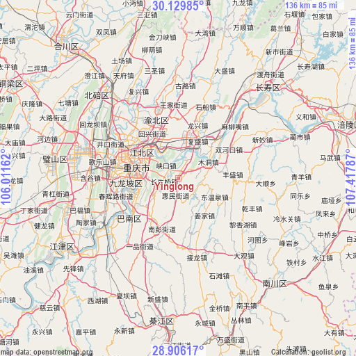 Yinglong on map