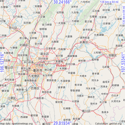 Wubao on map