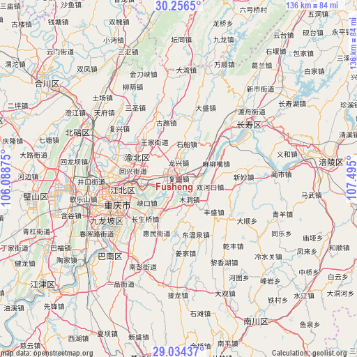 Fusheng on map