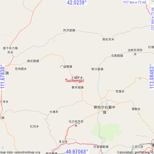 Tuchengzi on map