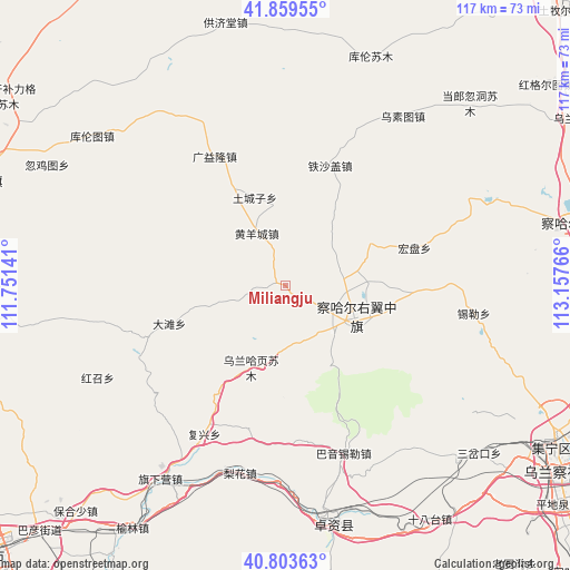 Miliangju on map