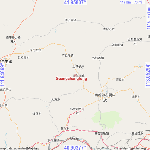 Guangchanglong on map