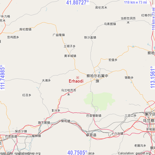 Erhaodi on map