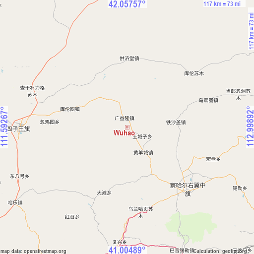 Wuhao on map