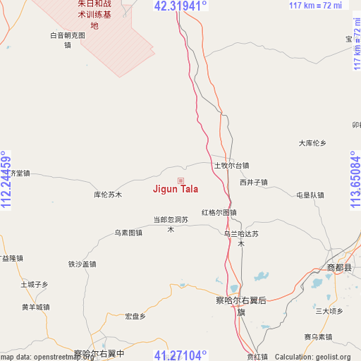 Jigun Tala on map