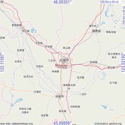 Mingren on map