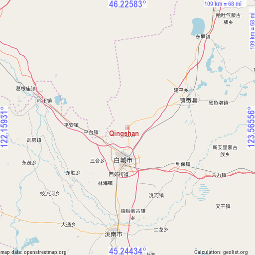 Qingshan on map