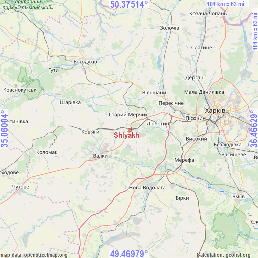 Shlyakh on map