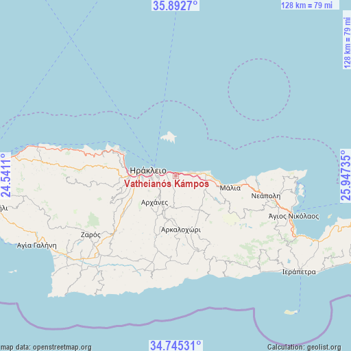 Vatheianós Kámpos on map