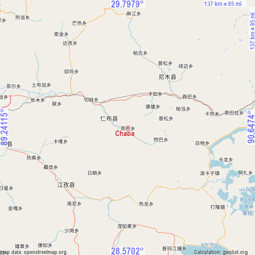 Chaba on map