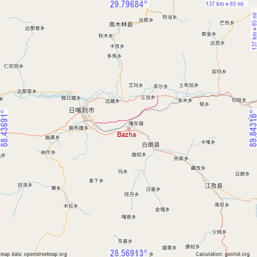 Bazha on map