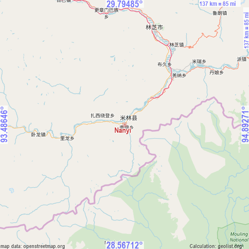 Nanyi on map