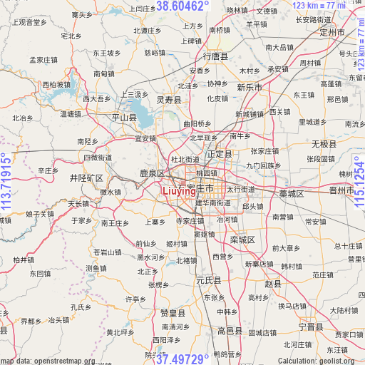 Liuying on map