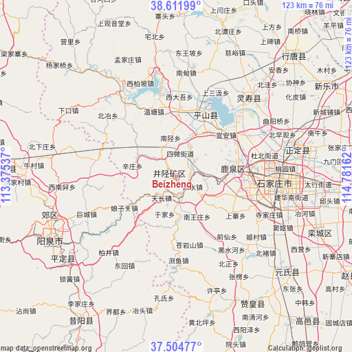 Beizheng on map