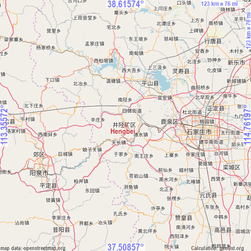 Hengbei on map