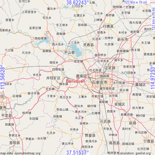 Bailuquan on map