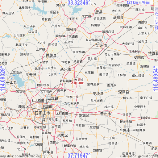 Xiguan on map