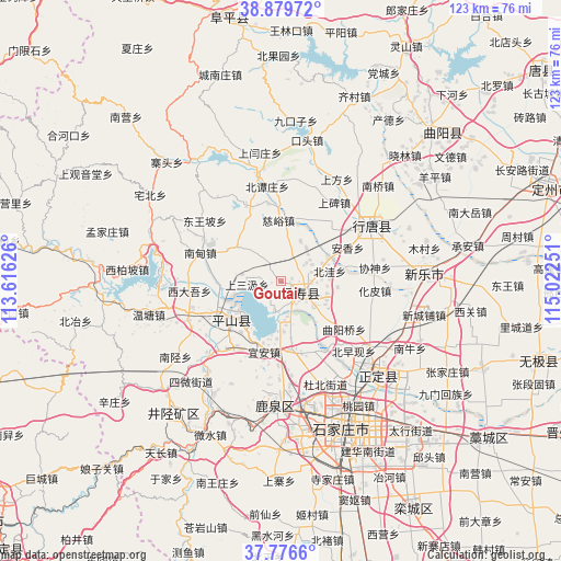 Goutai on map