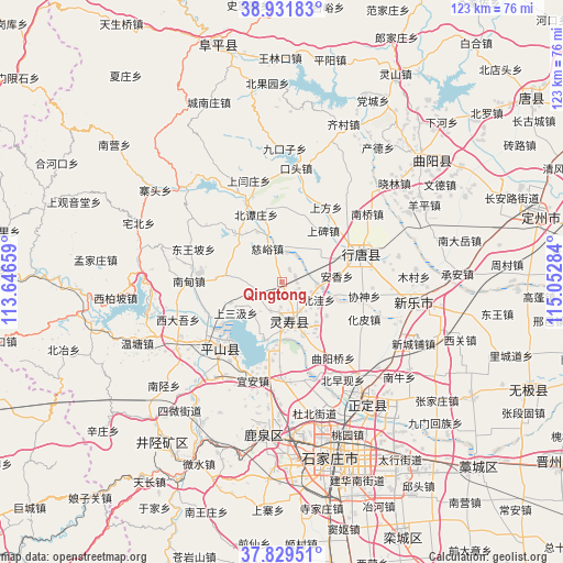 Qingtong on map