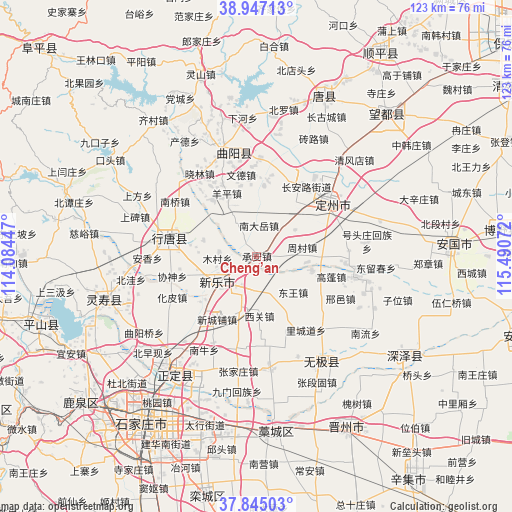 Cheng’an on map