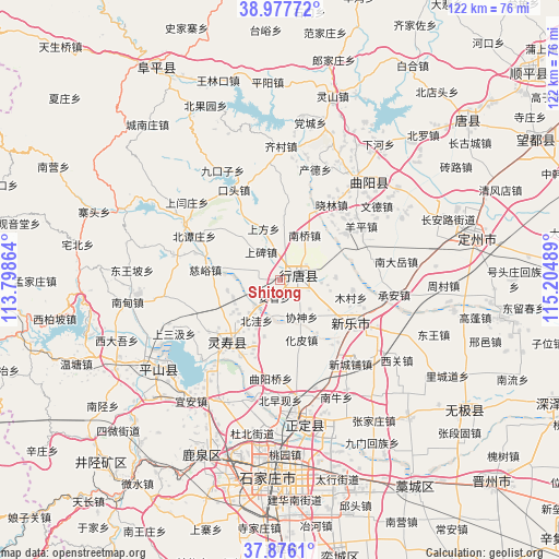 Shitong on map