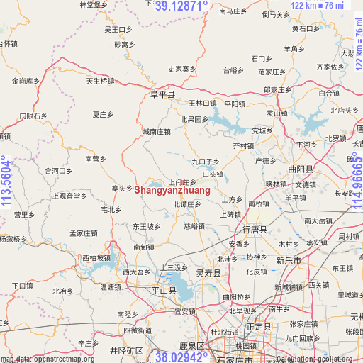 Shangyanzhuang on map