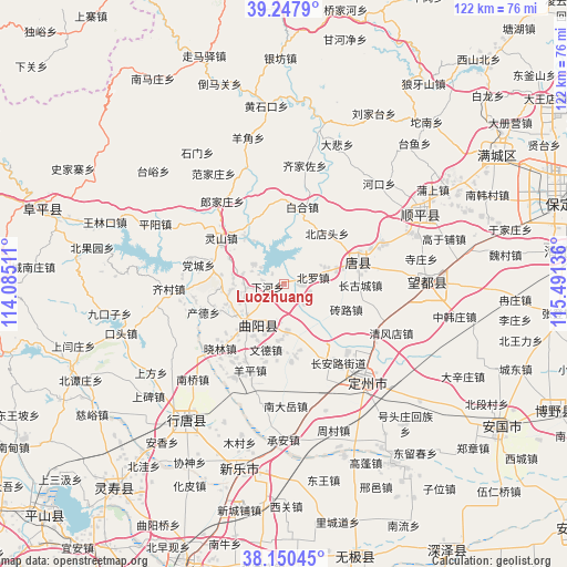 Luozhuang on map