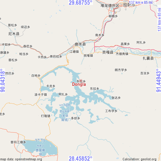 Dongla on map