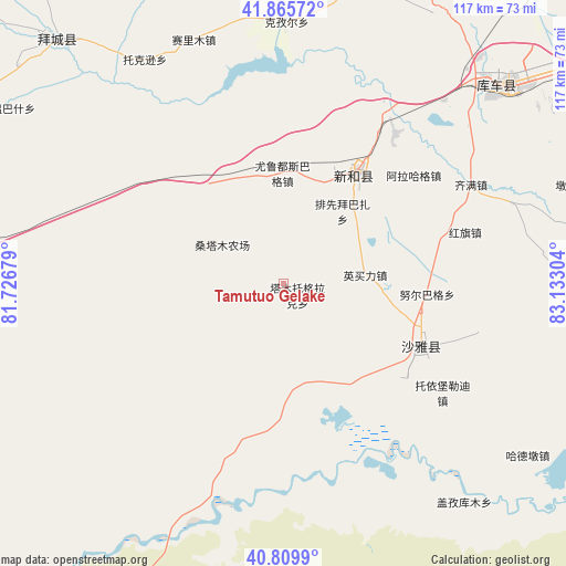 Tamutuo Gelake on map