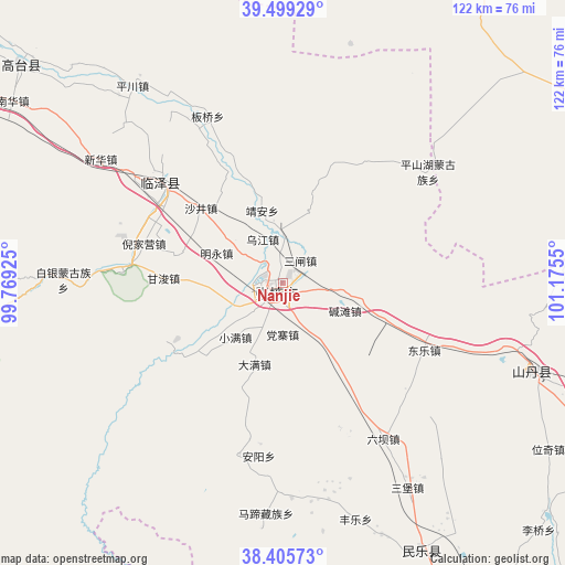 Nanjie on map