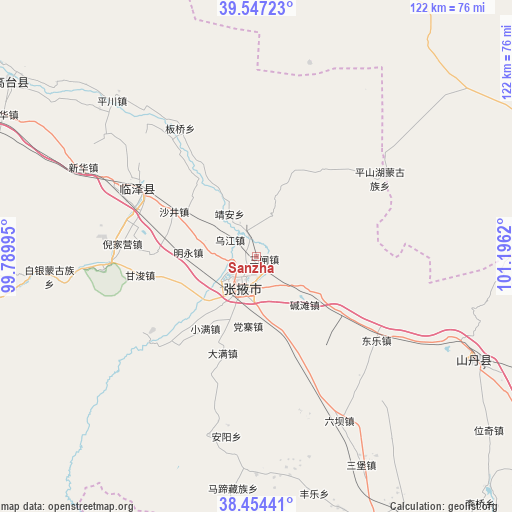 Sanzha on map