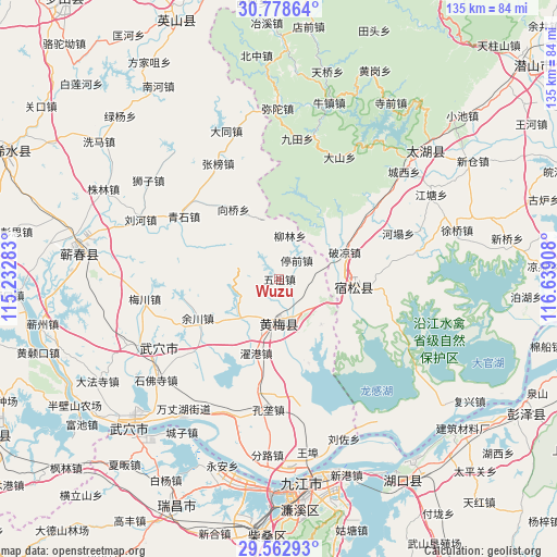 Wuzu on map