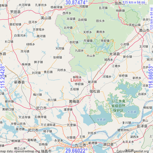 Liulin on map