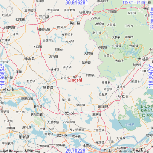 Qingshi on map