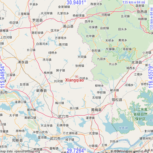 Xiangqiao on map