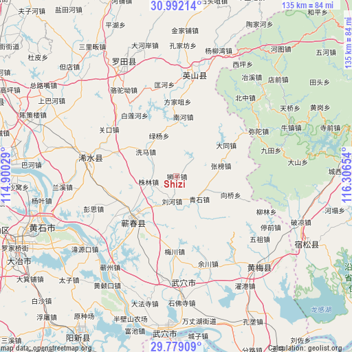 Shizi on map